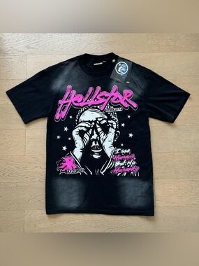 Hellstar Black Graphic Short Sleeve Tee